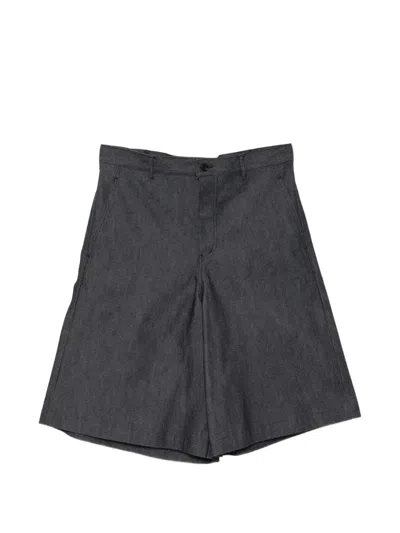 Black Comme Des Garçons Wide-leg Denim Shorts In Blue