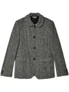 Black Comme Des Garçons Wool-blend Blazer In Grey