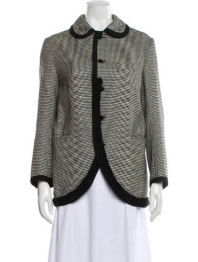 Pre-owned Black Comme Des Garçons Wool Houndstooth Print Evening Jacket In Black