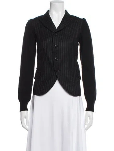 Pre-owned Black Comme Des Garçons Wool Striped Blazer In Black