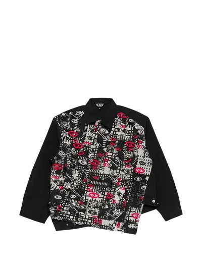 Black Comme Des Garçons X Filip Pagowski Printed Jacket In Black
