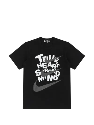 Black Comme Des Garçons X Nike Graphic-print T-shirt In Black