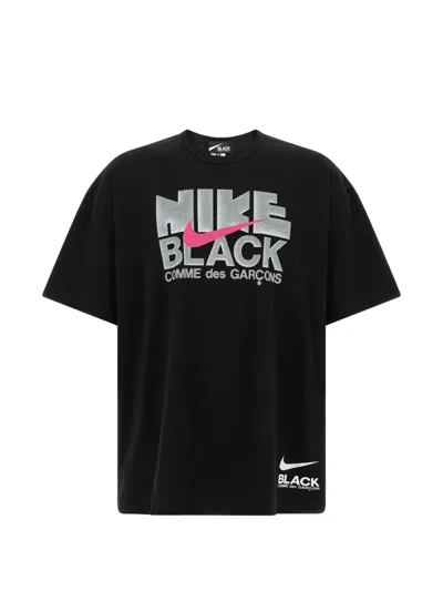 Black Comme Des Garçons X Nike Logo-print T-shirt In Black