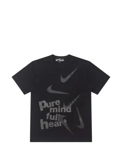 Black Comme Des Garçons X Nike Logo-print T-shirt In Black