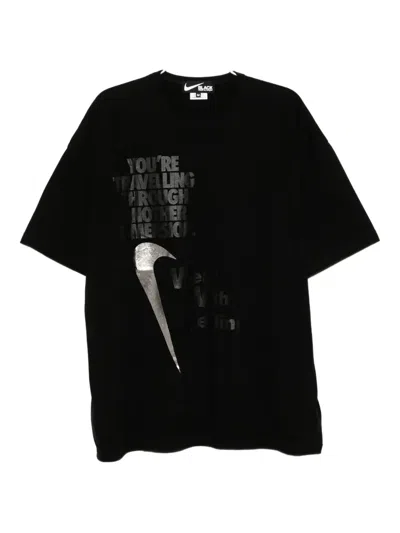 Black Comme Des Garçons X Nike Printed T-shirt In Black