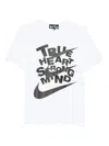 Black Comme Des Garçons X Nike Slogan-print T-shirt In White