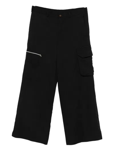 Black Comme Des Garçons Zip-pocket Cargo Pants In Black