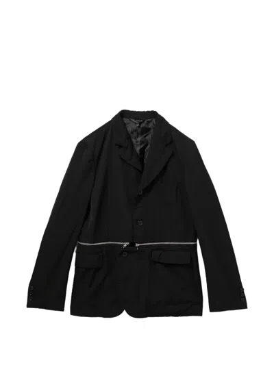 Black Comme Des Garçons Zip-detail Blazer In Black