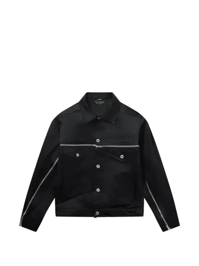 Black Comme Des Garçons Zip-detail Button-up Jacket In Black