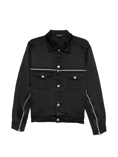 Black Comme Des Garçons Zip-detail Button-up Shirt In Black