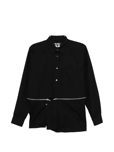 Black Comme Des Garçons Zip-detail Cotton Shirt In Black