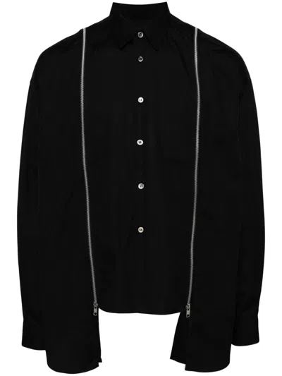 Black Comme Des Garçons Zipper Shirt In Black