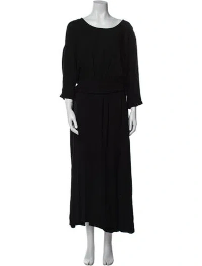 Pre-owned Black Crane Bateau Neckline Jumpsuit In Black