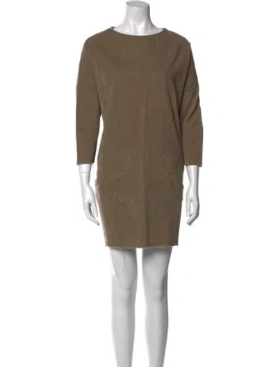 Pre-owned Black Crane Bateau Neckline Knee-length Dress In Neutral