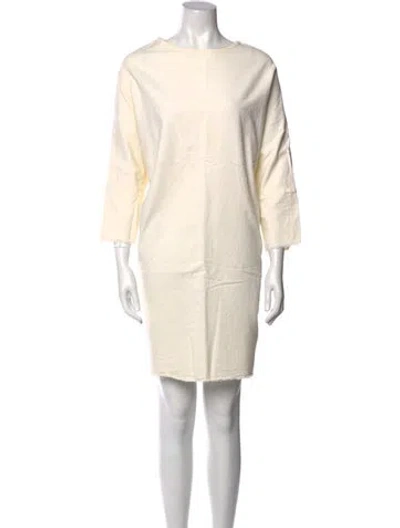 Pre-owned Black Crane Bateau Neckline Knee-length Dress In Neutral