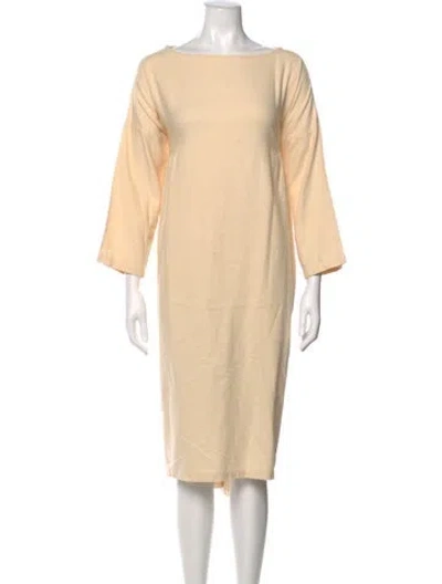 Pre-owned Black Crane Bateau Neckline Knee-length Dress In Neutral