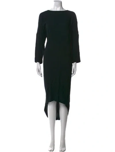 Pre-owned Black Crane Bateau Neckline Long Dress In Black