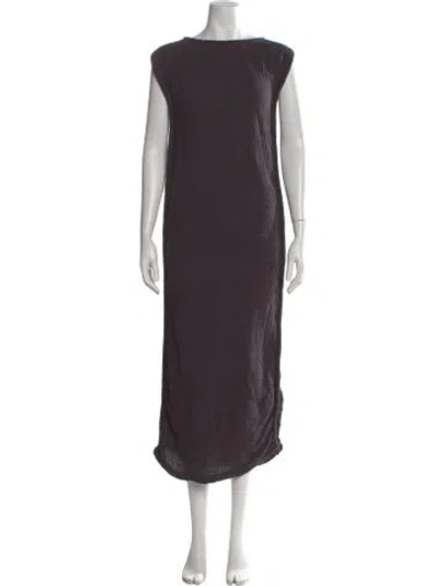 Pre-owned Black Crane Bateau Neckline Long Dress In Black