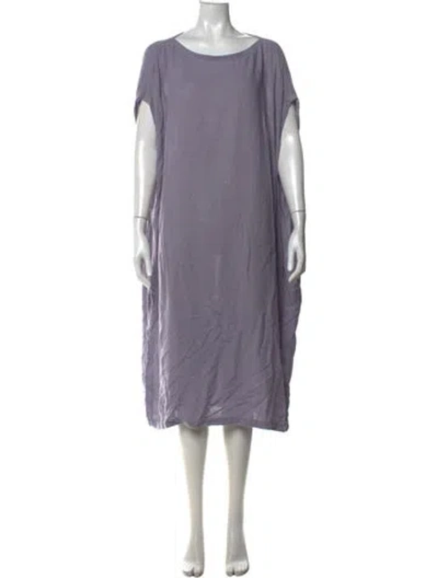 Pre-owned Black Crane Bateau Neckline Long Dress In Purple