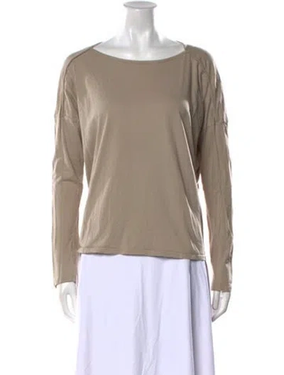 Pre-owned Black Crane Bateau Neckline Long Sleeve Top In Neutral