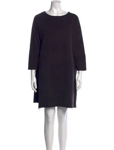 Pre-owned Black Crane Bateau Neckline Mini Dress In Black