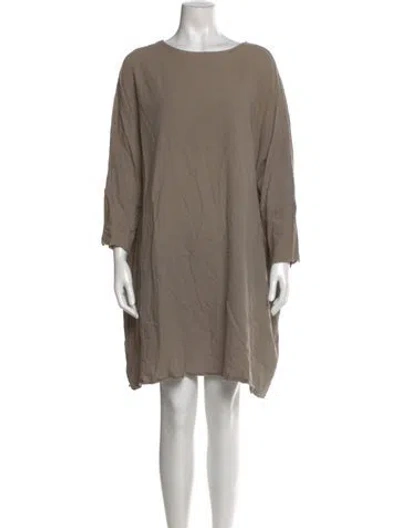 Pre-owned Black Crane Bateau Neckline Mini Dress In Neutral