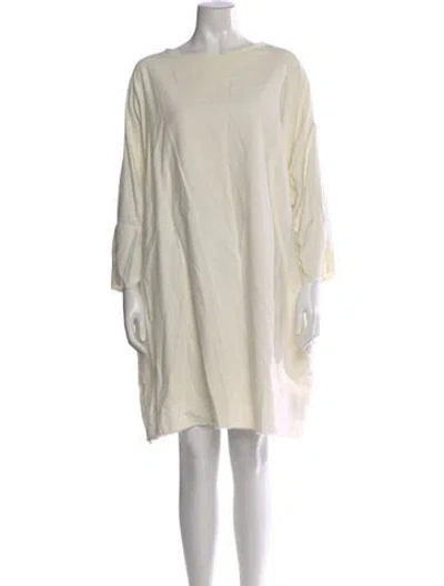Pre-owned Black Crane Bateau Neckline Mini Dress In Neutral
