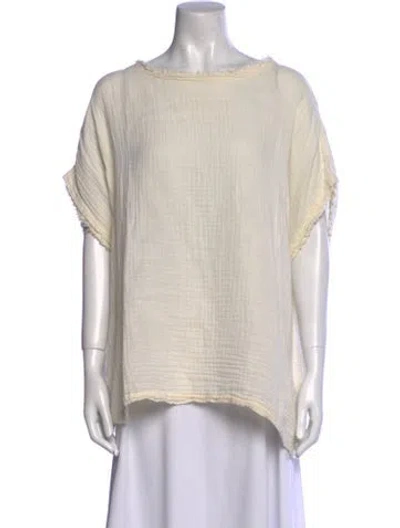 Pre-owned Black Crane Bateau Neckline Short Sleeve T-shirt In Neutral