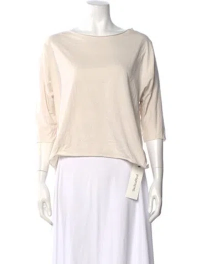 Pre-owned Black Crane Bateau Neckline Three-quarter Sleeve Top In Neutral