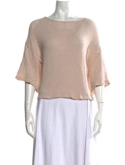 Pre-owned Black Crane Bateau Neckline Three-quarter Sleeve Top In Neutrals