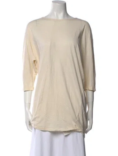 Pre-owned Black Crane Bateau Neckline Three-quarter Sleeve Tunic In Neutral