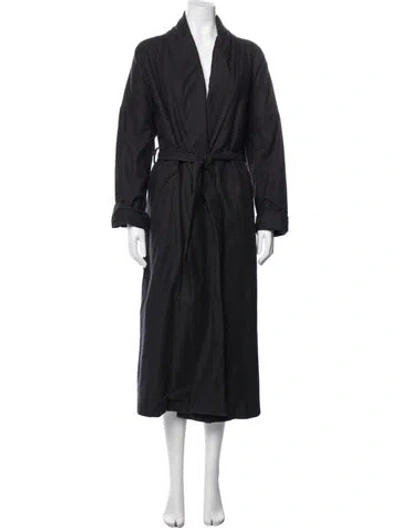 Pre-owned Black Crane Coat In Black