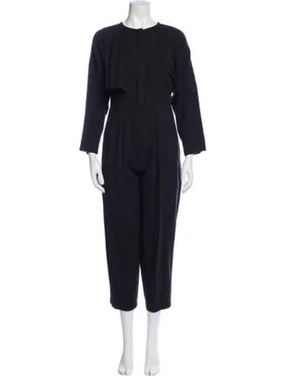Pre-owned Black Crane Crew Neck Jumpsuit In Black