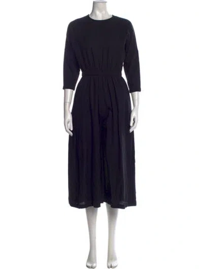 Pre-owned Black Crane Crew Neck Jumpsuit In Black