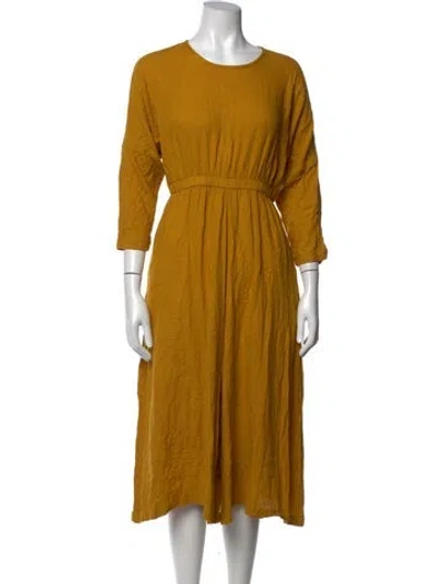 Pre-owned Black Crane Crew Neck Jumpsuit In Yellow