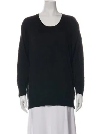 Pre-owned Black Crane Crew Neck Long Sleeve Top In Black