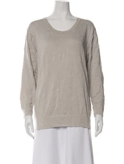 Pre-owned Black Crane Crew Neck Long Sleeve Top In Neutrals