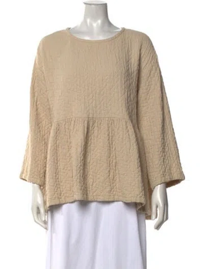 Pre-owned Black Crane Crew Neck Long Sleeve Top In Neutrals