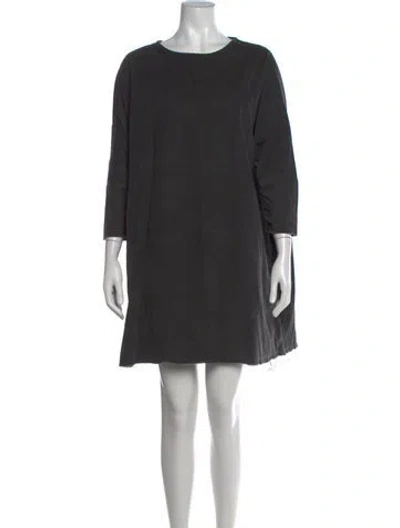Pre-owned Black Crane Crew Neck Mini Dress In Grey