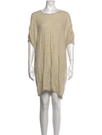 Pre-owned Black Crane Crew Neck Mini Dress In Neutral