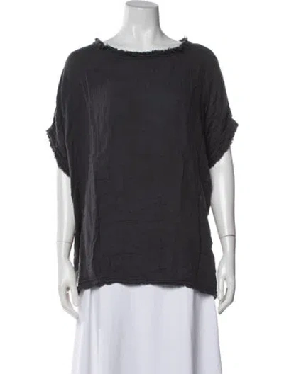 Pre-owned Black Crane Crew Neck Short Sleeve Top In Grey