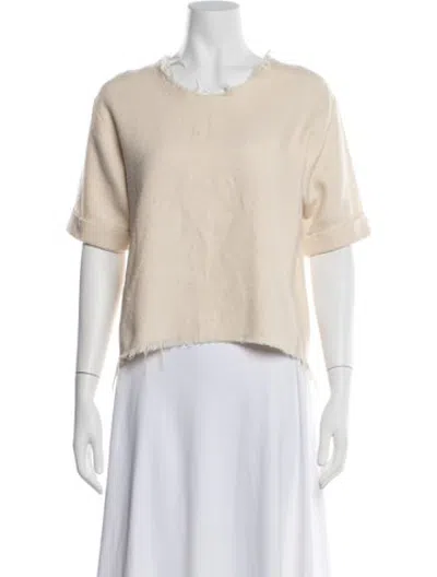 Pre-owned Black Crane Crew Neck Short Sleeve Top In Neutrals