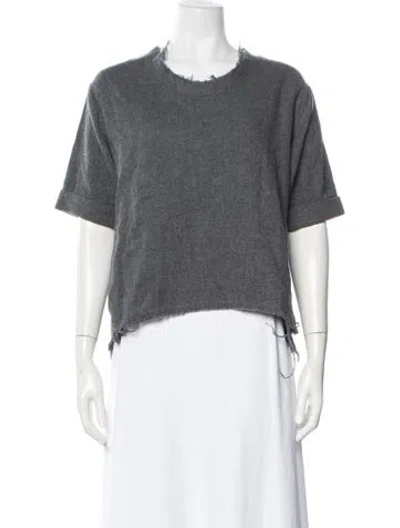 Pre-owned Black Crane Crew Neck Short Sleeve T-shirt In Gray
