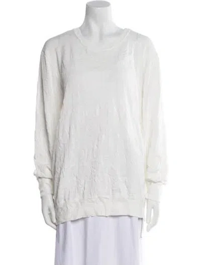 Pre-owned Black Crane Crew Neck Sweater In White