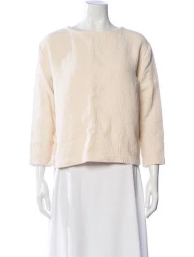Pre-owned Black Crane Crew Neck Three-quarter Sleeve Top In Neutral