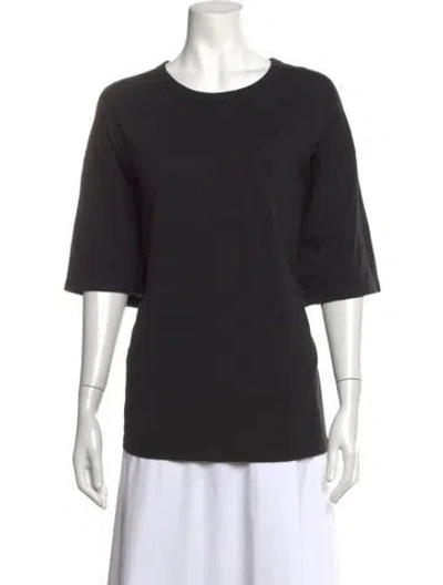 Pre-owned Black Crane Crew Neck Three-quarter Sleeve T-shirt In Black