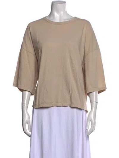 Pre-owned Black Crane Crew Neck Three-quarter Sleeve T-shirt In Neutrals