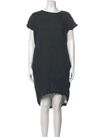 Pre-owned Black Crane Linen Knee-length Dress In Green