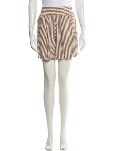 Pre-owned Black Crane Linen Knee-length Shorts In Brown