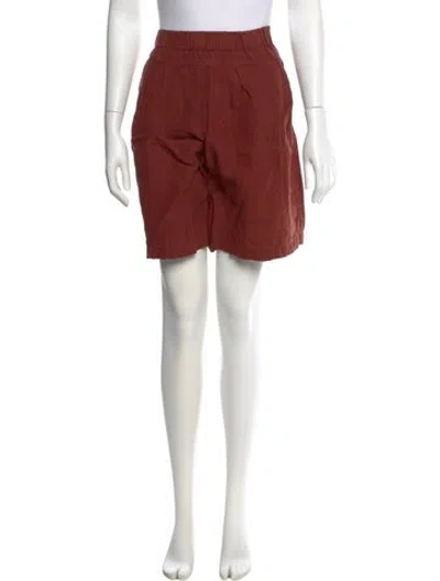 Pre-owned Black Crane Linen Knee-length Shorts In Brown